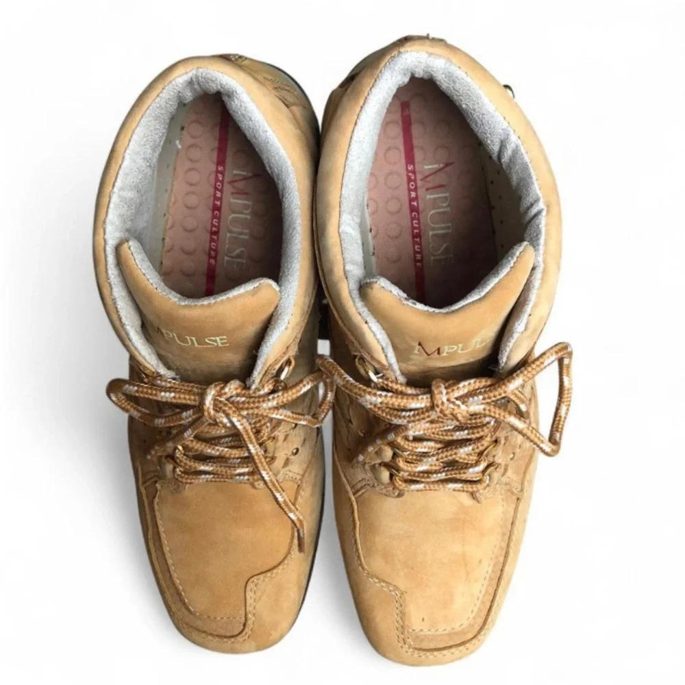 Impulse Men’s Casual Shoes Tan Leather Size 7.5 M Comfortable Lace Up